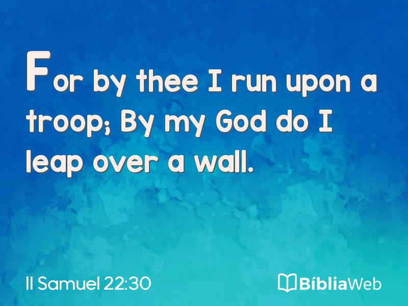 II Samuel 22:30 em imagem para compartilhar