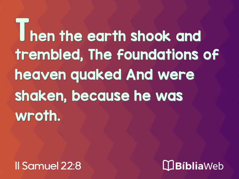 II Samuel 22:8 em imagem para compartilhar