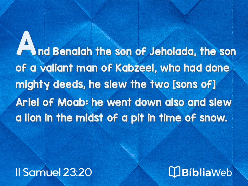II Samuel 23:20 em imagem para compartilhar