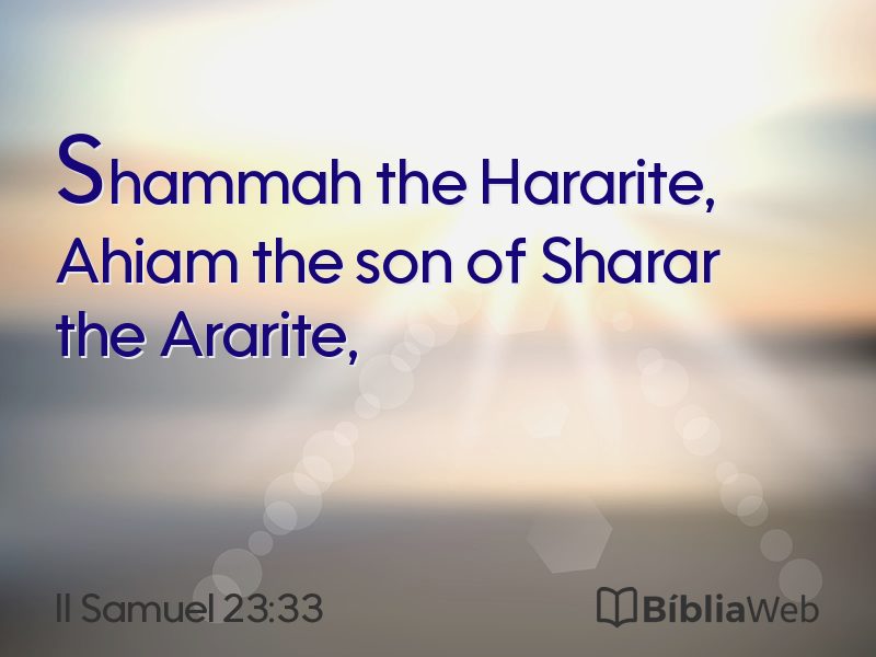 II Samuel 23:33 em imagem para compartilhar