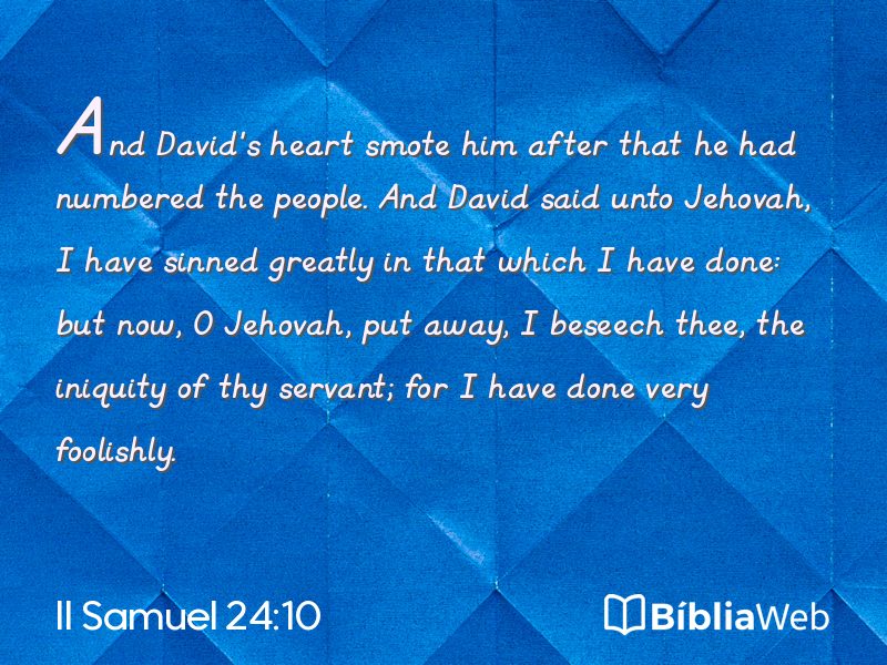 II Samuel 24:10 em imagem para compartilhar