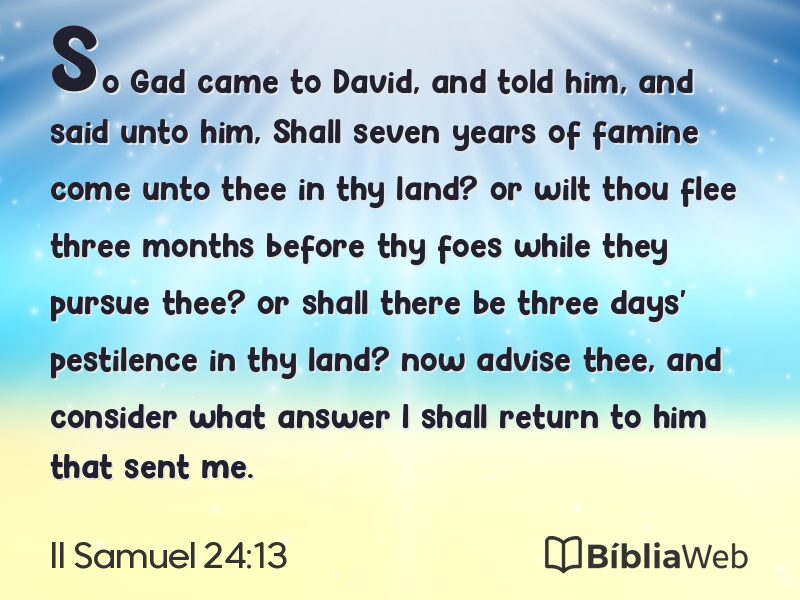 II Samuel 24:13 em imagem para compartilhar