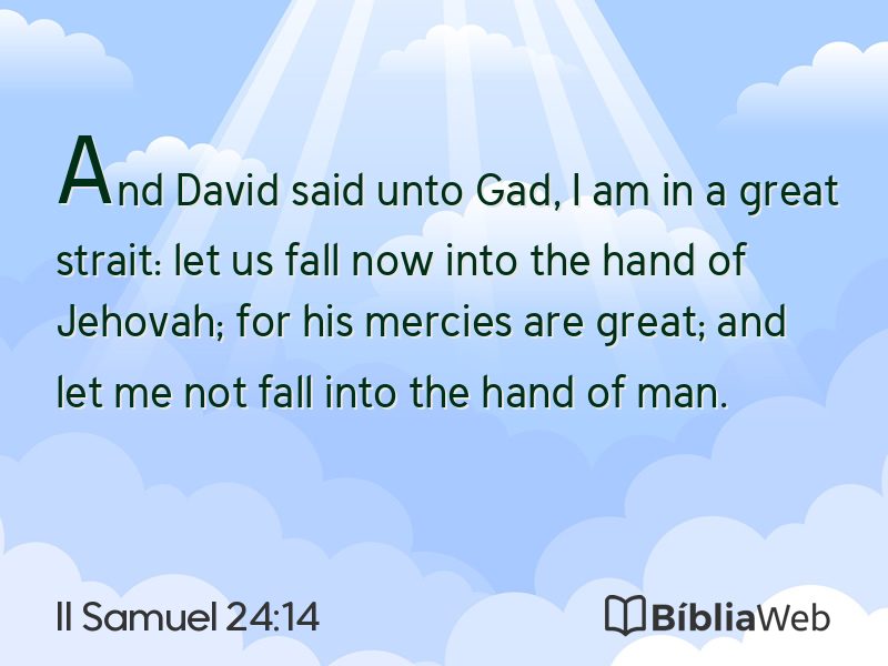 II Samuel 24:14 em imagem para compartilhar