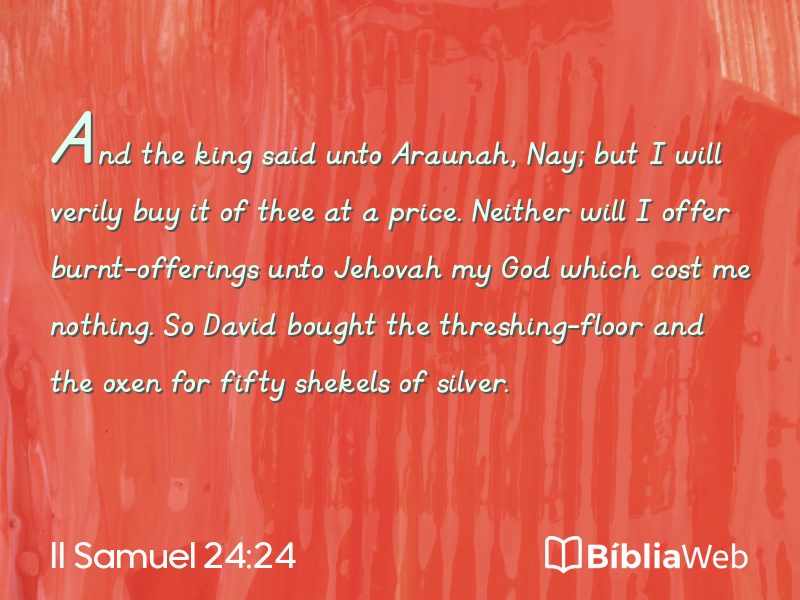 II Samuel 24:24 em imagem para compartilhar