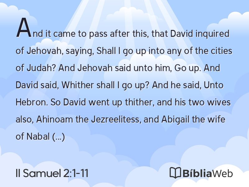 II Samuel 2:1-11 em imagem para compartilhar