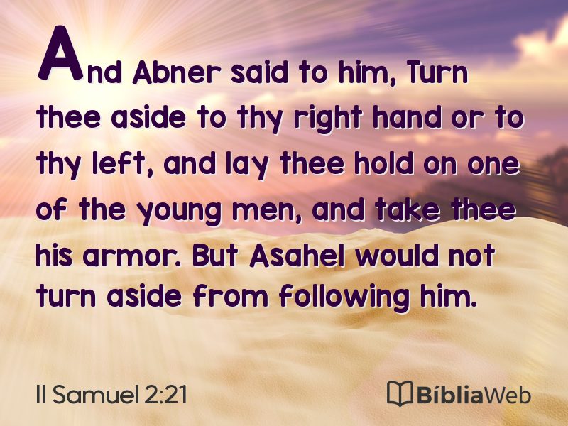 II Samuel 2:21 em imagem para compartilhar