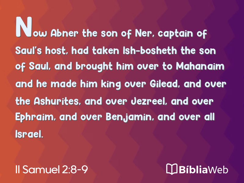II Samuel 2:8-9 em imagem para compartilhar