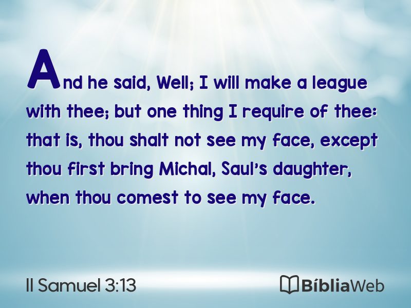 II Samuel 3:13 em imagem para compartilhar