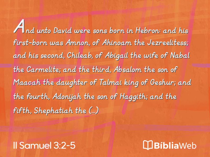 II Samuel 3:2-5 em imagem para compartilhar