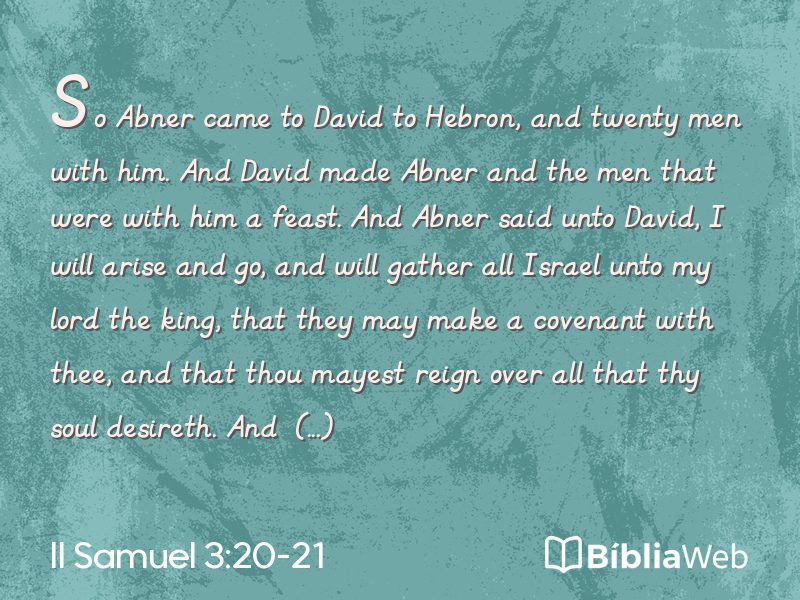 II Samuel 3:20-21 em imagem para compartilhar