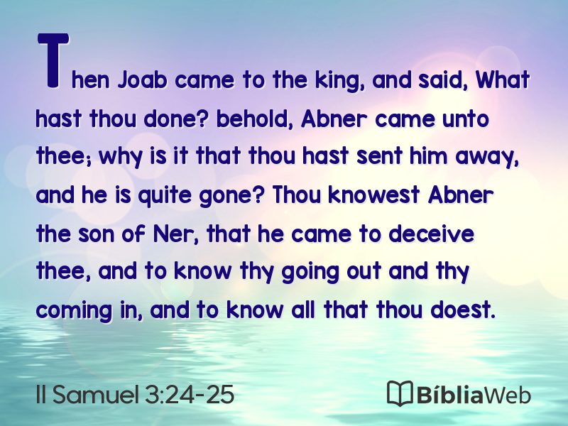 II Samuel 3:24-25 em imagem para compartilhar