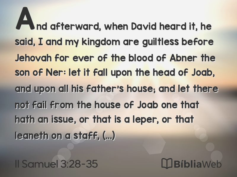 II Samuel 3:28-35 em imagem para compartilhar