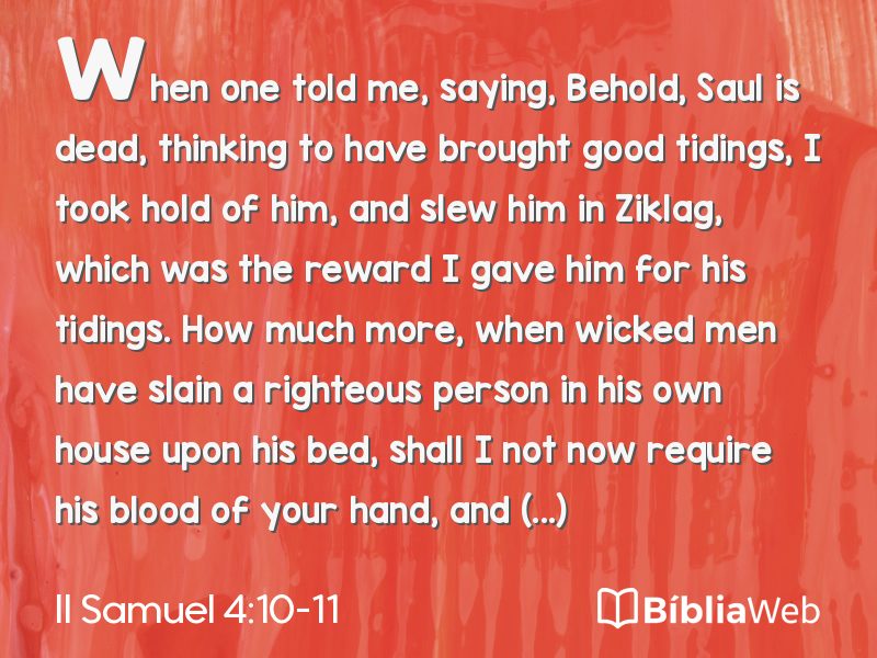 II Samuel 4:10-11 em imagem para compartilhar