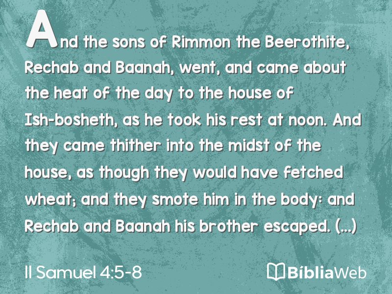 II Samuel 4:5-8 em imagem para compartilhar