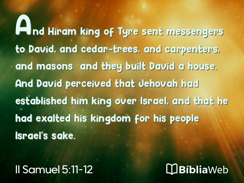 II Samuel 5:11-12 em imagem para compartilhar
