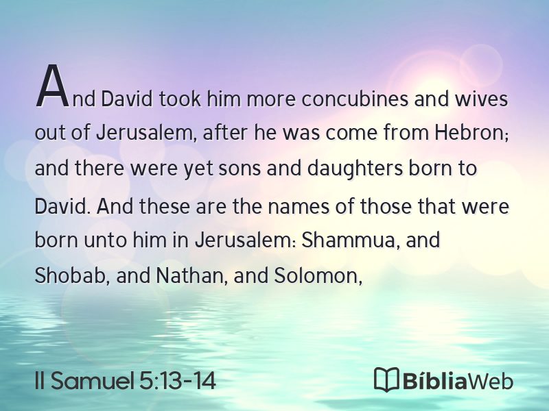 II Samuel 5:13-14 em imagem para compartilhar
