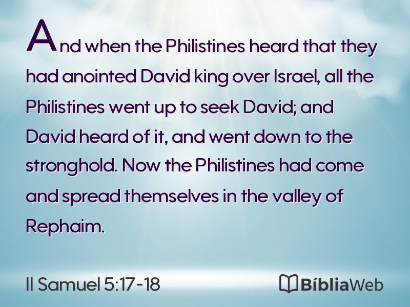 II Samuel 5:17-18 em imagem para compartilhar