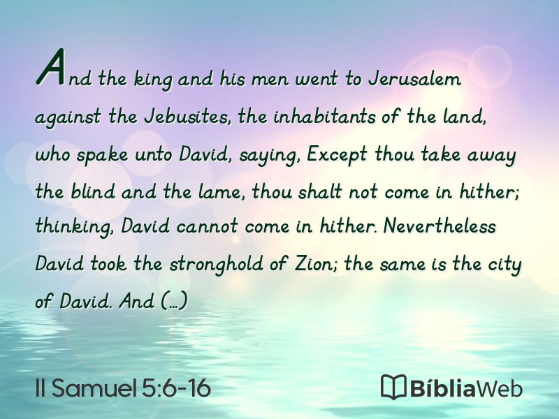 II Samuel 5:6-16 em imagem para compartilhar