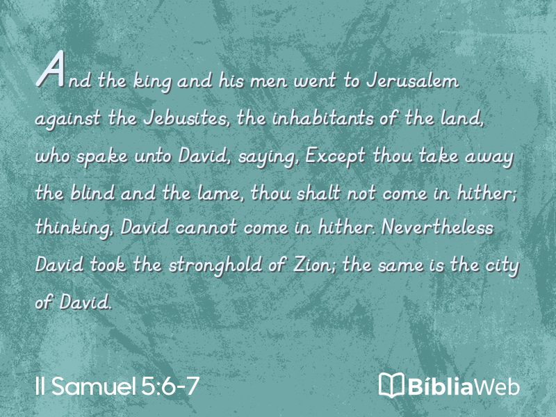 II Samuel 5:6-7 em imagem para compartilhar
