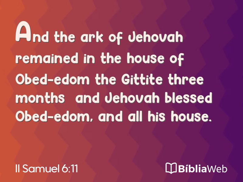 II Samuel 6:11 em imagem para compartilhar