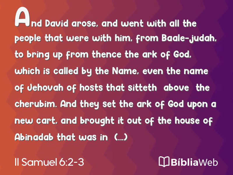 II Samuel 6:2-3 em imagem para compartilhar