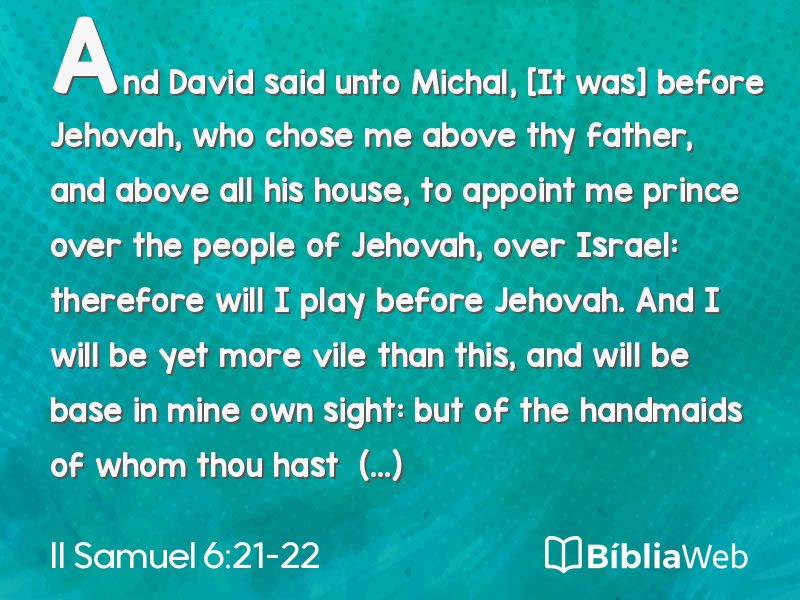 II Samuel 6:21-22 em imagem para compartilhar