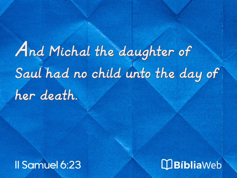 II Samuel 6:23 em imagem para compartilhar