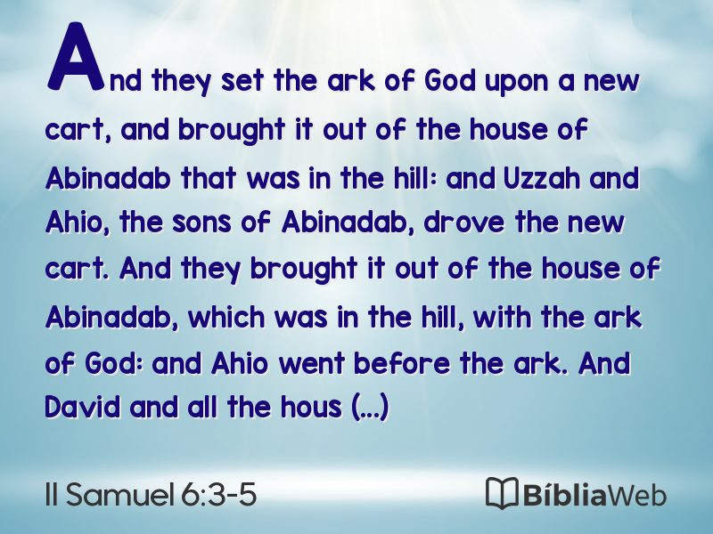 II Samuel 6:3-5 em imagem para compartilhar