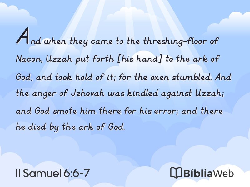 II Samuel 6:6-7 em imagem para compartilhar