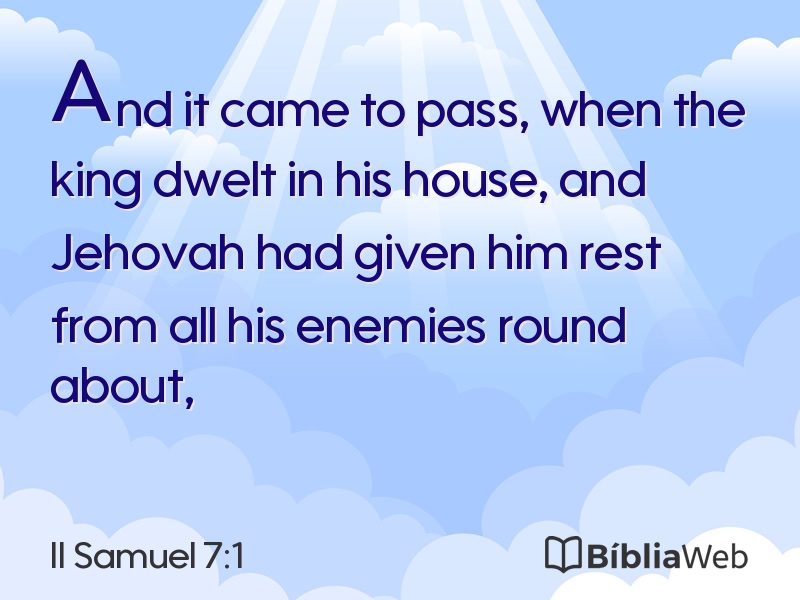 II Samuel 7:1 em imagem para compartilhar