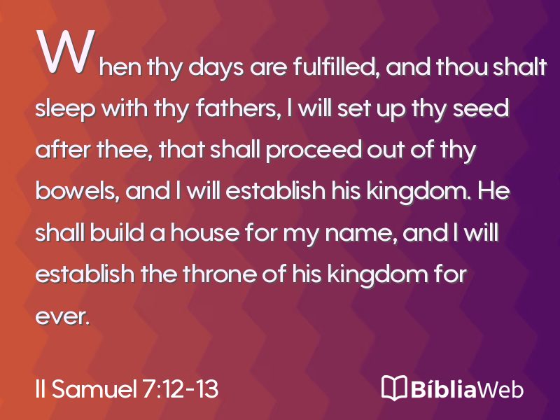 II Samuel 7:12-13 em imagem para compartilhar