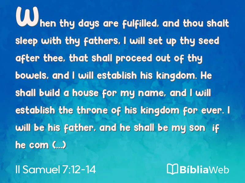 II Samuel 7:12-14 em imagem para compartilhar