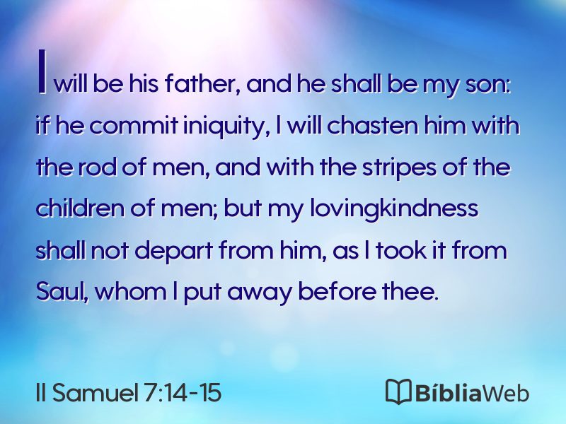 II Samuel 7:14-15 em imagem para compartilhar