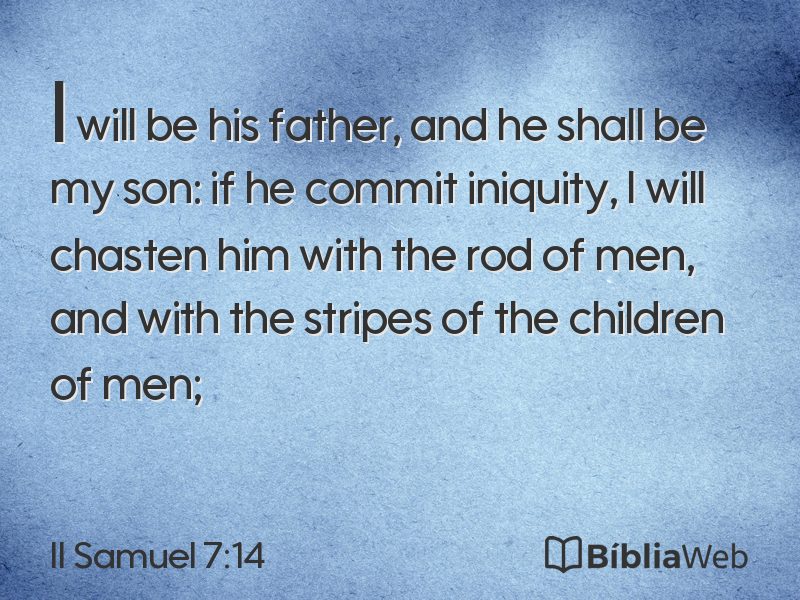 II Samuel 7:14 em imagem para compartilhar