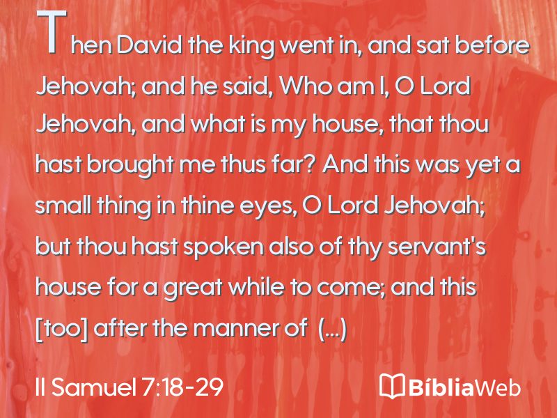 II Samuel 7:18-29 em imagem para compartilhar