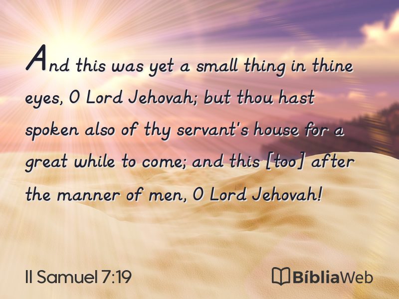 II Samuel 7:19 em imagem para compartilhar