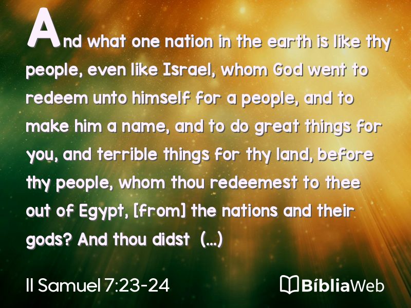 II Samuel 7:23-24 em imagem para compartilhar