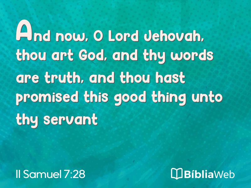 II Samuel 7:28 em imagem para compartilhar