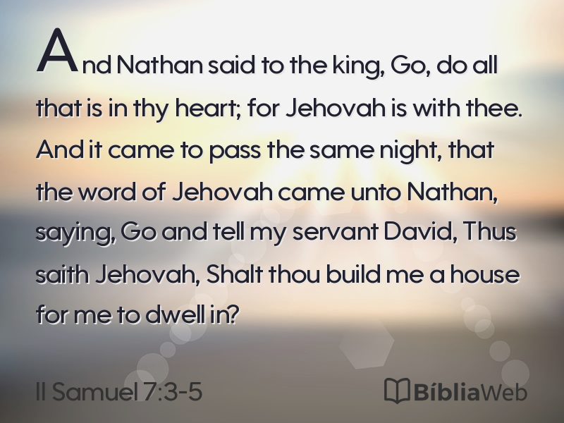 II Samuel 7:3-5 em imagem para compartilhar
