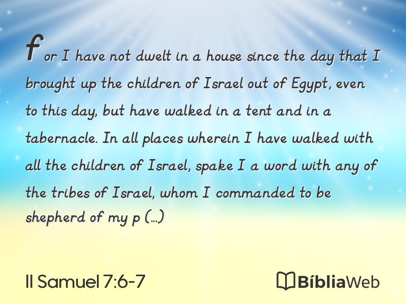 II Samuel 7:6-7 em imagem para compartilhar