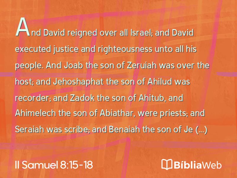 II Samuel 8:15-18 em imagem para compartilhar