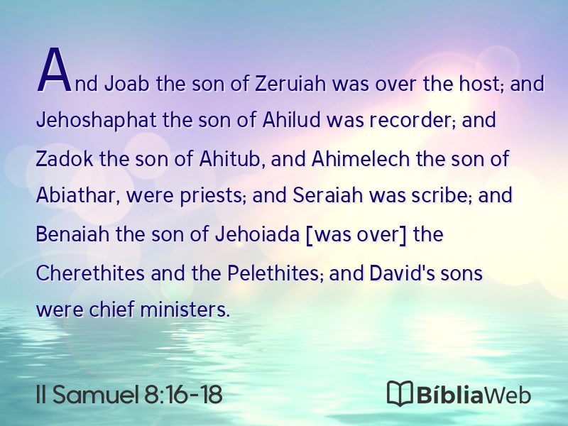 II Samuel 8:16-18 em imagem para compartilhar