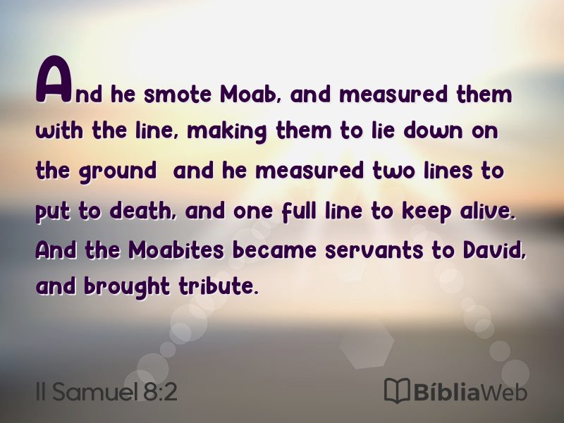 II Samuel 8:2 em imagem para compartilhar