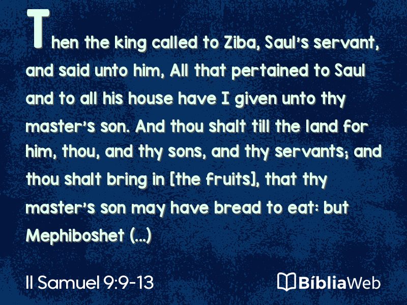 II Samuel 9:9-13 em imagem para compartilhar