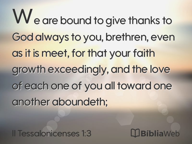 II Tessalonicenses 1:3 em imagem para compartilhar