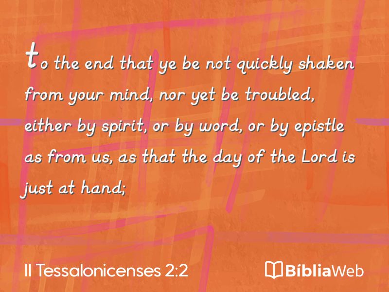 II Tessalonicenses 2:2 em imagem para compartilhar