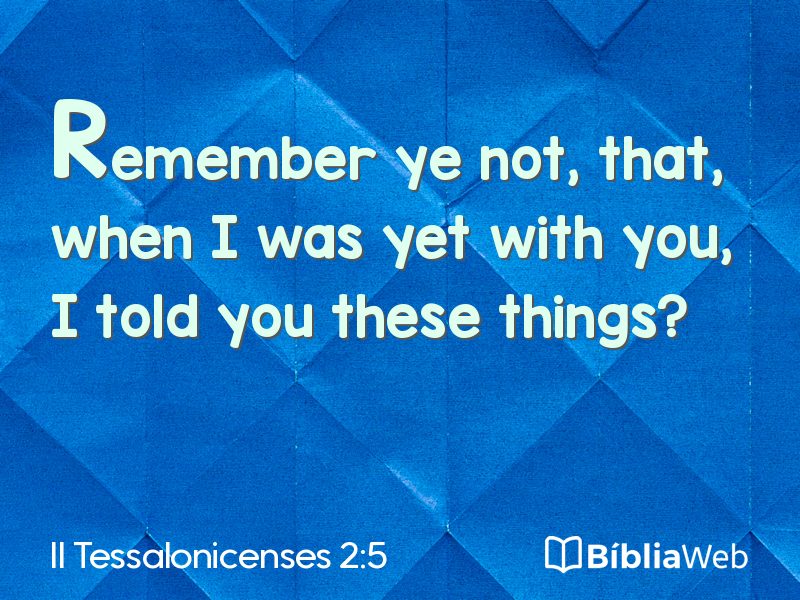 II Tessalonicenses 2:5 em imagem para compartilhar
