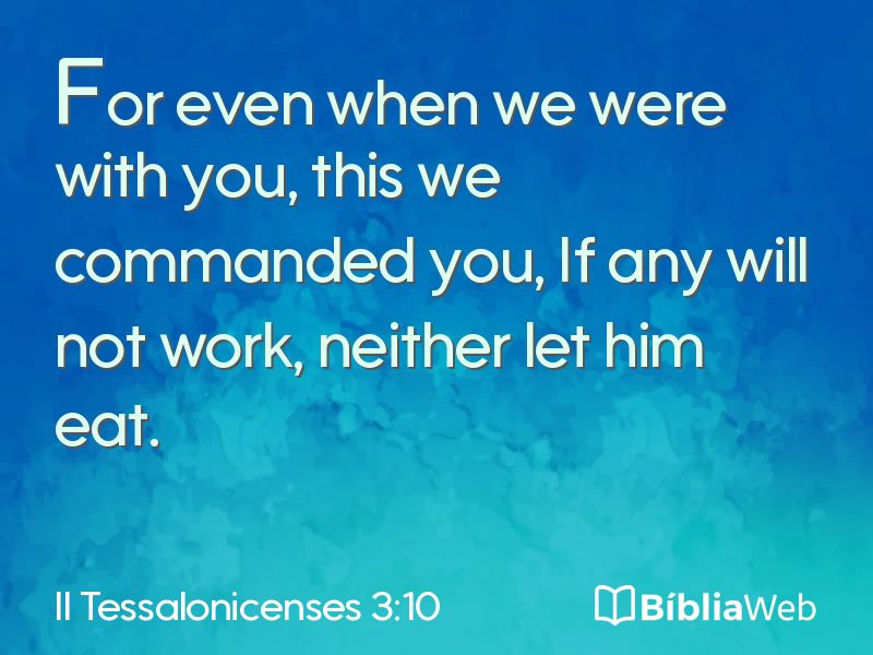 II Tessalonicenses 3:10 em imagem para compartilhar