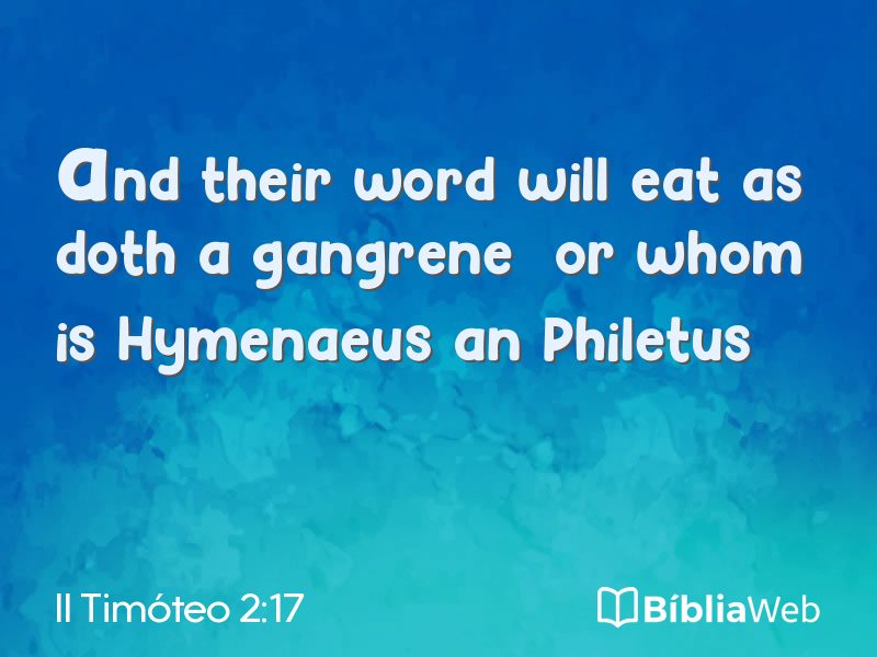 II Timóteo 2:17 em imagem para compartilhar