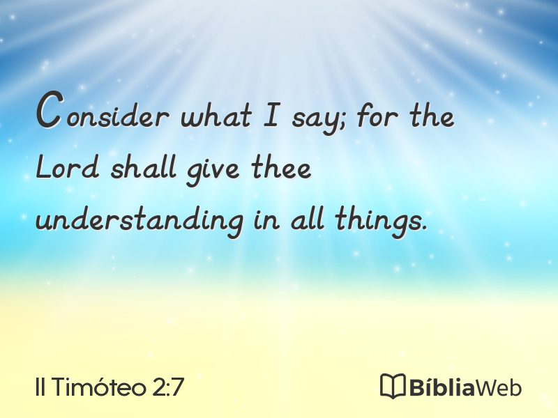 II Timóteo 2:7 em imagem para compartilhar